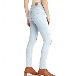 Levi's Women's 721 High Rise Skinny Light Wash Distressed Jeans Size 26